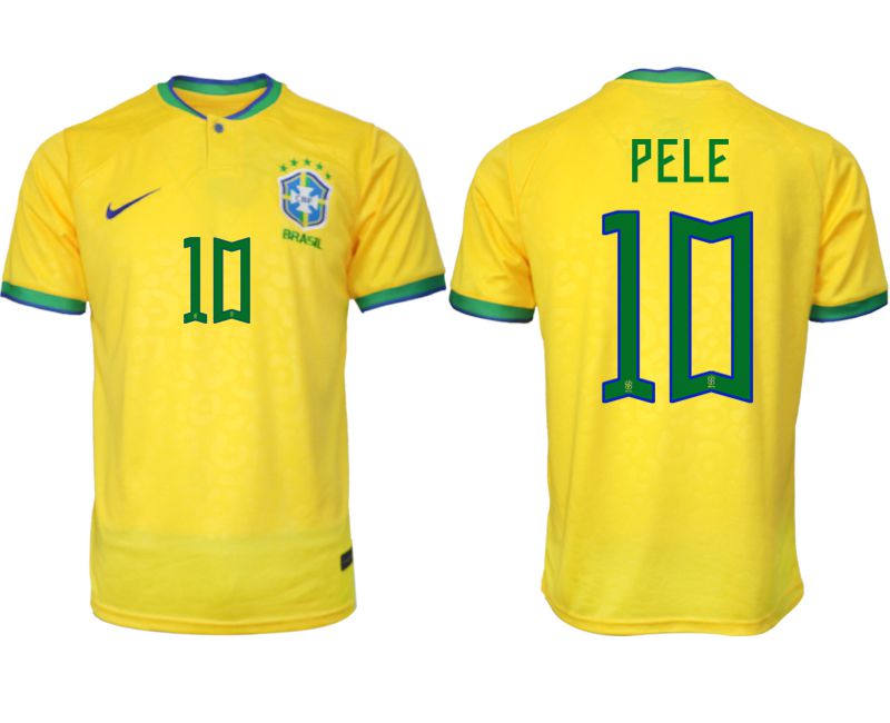 Men 2022 World Cup National Team Brazil home aaa version yellow 10 Soccer Jersey2
